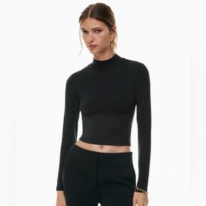 TNA Aritzia Cropped Thermal Mock Neck